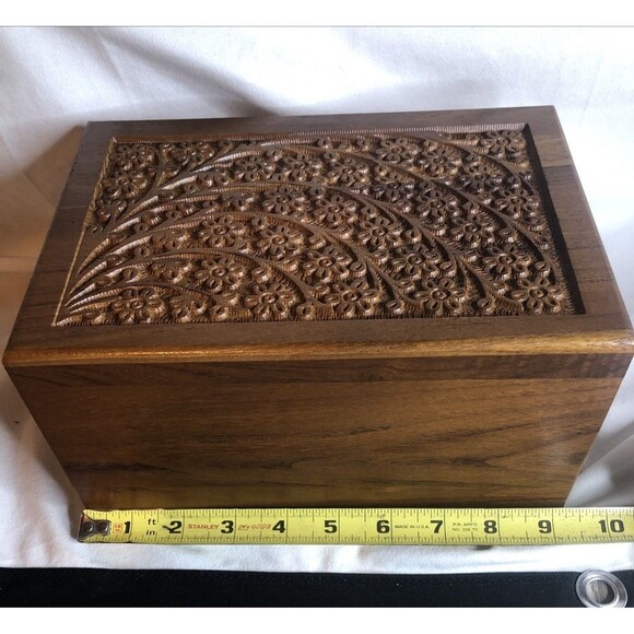 Wooden Urn Box for Human Ashes Cremation 6.5"x9" Urn Box Decorative Urn Pet - Picture 3 of 7